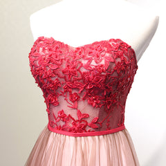 Beautiful Red and Pink Sweetheart A-line Junior Prom Dress, Prom Gown, Party Dress
