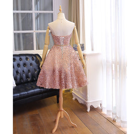 Cute Sweetheart Short Lace Party Dress, Homecoming Dress