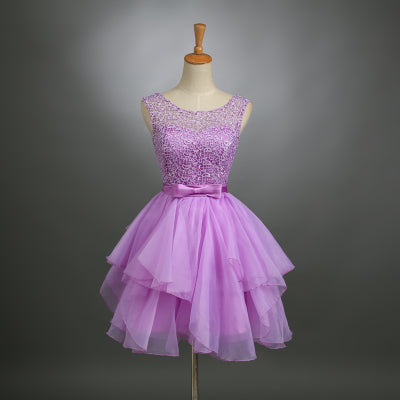 Organza Short Party Dress, Pretty Lace Short Homecoming Dress, Formal Dress