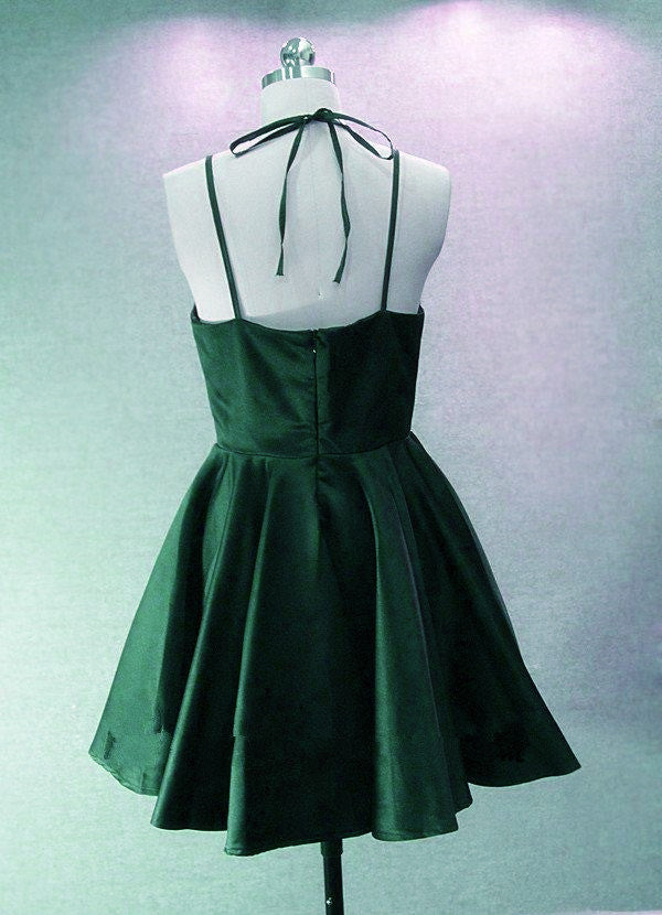 green halter dress short Sweet Pea Sage Green Gingham Tie Front Halter Mini Dress S / Sage Green