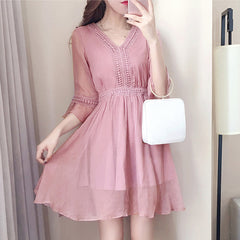 Lovely Pink Summer Dress, Dark Pink Women Dress