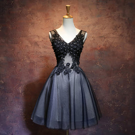black tulle short homecoming dress