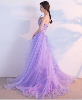 Charming Lilac Tulle Elegant Gown, Prom Gowns, Elegant Party Dresses