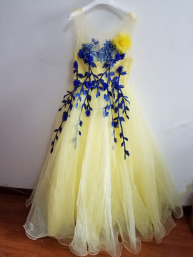 Cute Yellow Tulle Flower Girl Dress, Lovely New Flower Girl Dresses