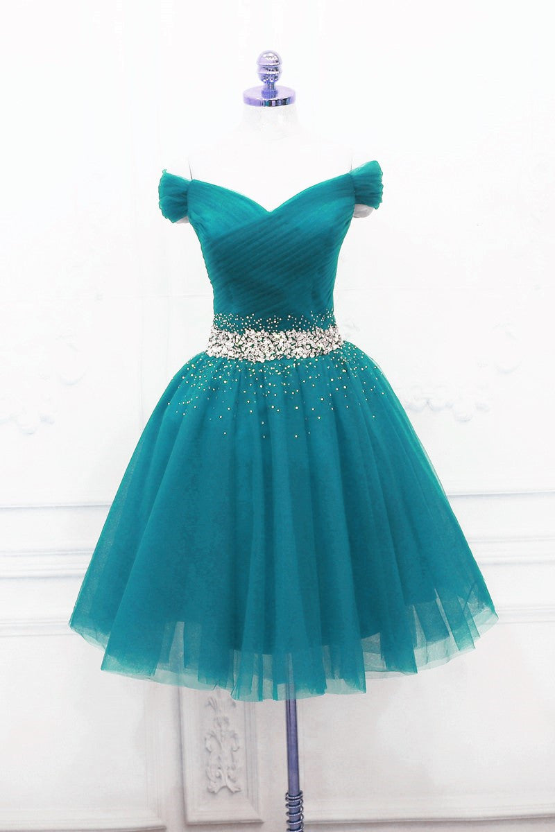 Cute Teal Blue Off Shoulder Sweetheart Prom Dress, Short Party Dress H Cutedressy Cute Teal Blue Off Shoulder Sweetheart Prom Dress, Short Party Dress H Cutedressy