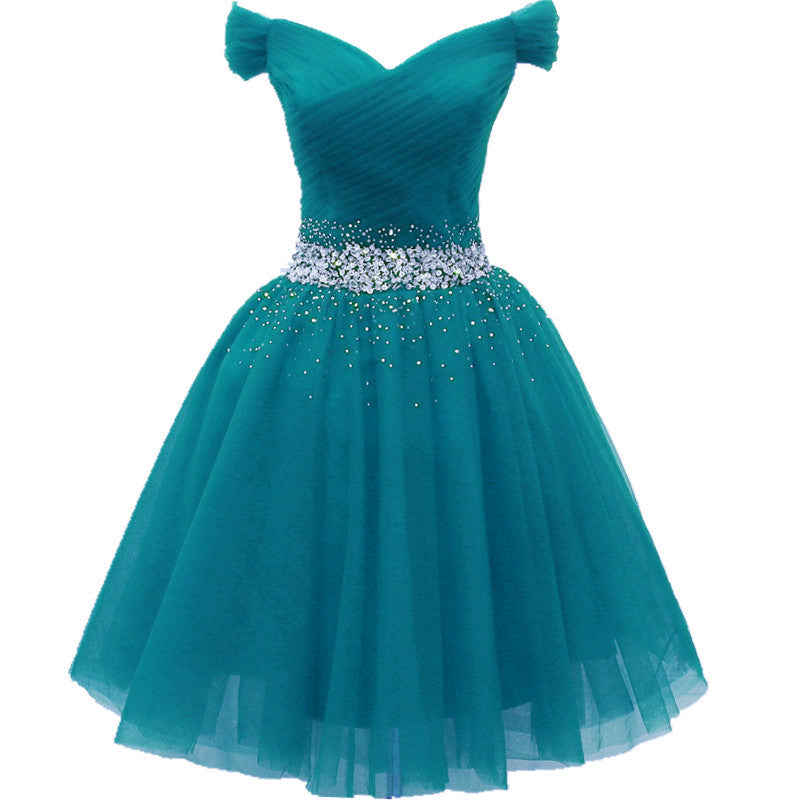Cute Teal Blue Off Shoulder Sweetheart Prom Dress, Short Party Dress H Cutedressy Cute Teal Blue Off Shoulder Sweetheart Prom Dress, Short Party Dress H Cutedressy