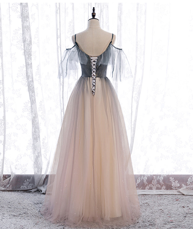 Unique Tulle Gradient Off Shoulder Long Party Dress, Tulle with Lace P Cutedressy Unique Tulle Gradient Off Shoulder Long Party Dress, Tulle with Lace P Cutedressy