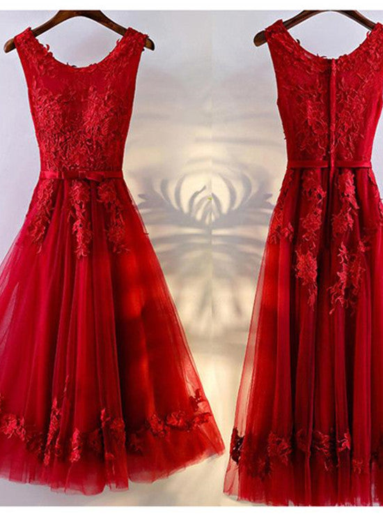 Red Short Party Dresses, Red Homecoming Dresses, Lovely Party Dress