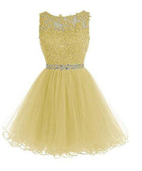 Cute A-line Tulle Short Party Dress, Homecoming Dress