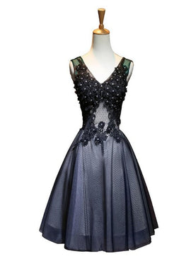 black tulle short homecoming dress