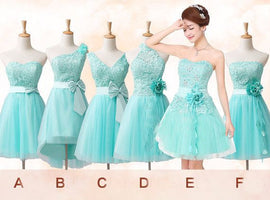 Charming Mint Green Tulle and Lace Party Dress, Homecoming Dress