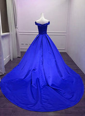 Royal Blue Gorgeous Formal Gowns, Satin Party Dresses, Formal Gowns