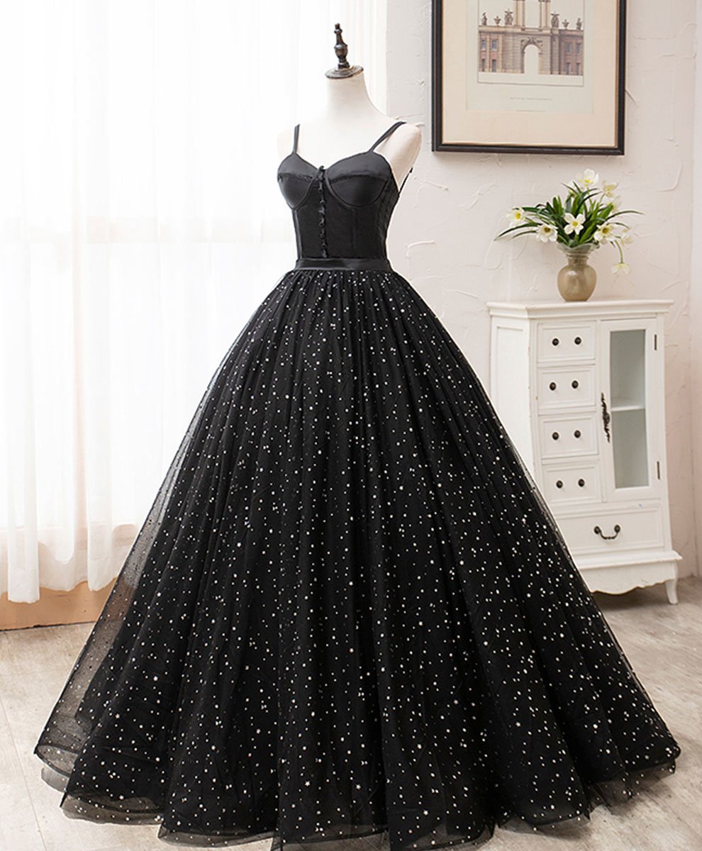 Black Gorgeous Sweetheart Straps Ball Gown Formal Dress, Black Party D Cutedressy Black Gorgeous Sweetheart Straps Ball Gown Formal Dress, Black Party D Cutedressy