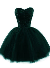 Dark Green Sweetheart Homecoming Dresses, Cute Teen Formal Dress, Party Dresses