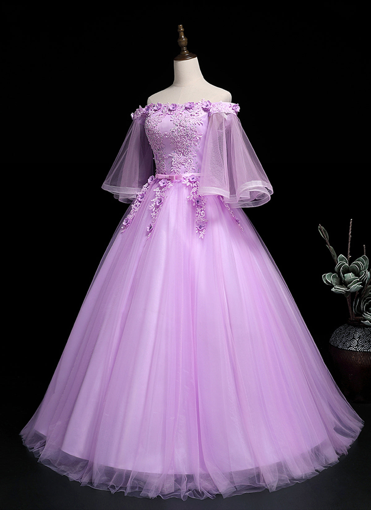 Lavender Off Shoulder Lavender Evening Gown With Lace Appliques Perfect For  Quinceanera, Sweet 16, Formal Events, Birthdays, And Princess Parties From  Zaomeng321, $235.78 | DHgate.Com