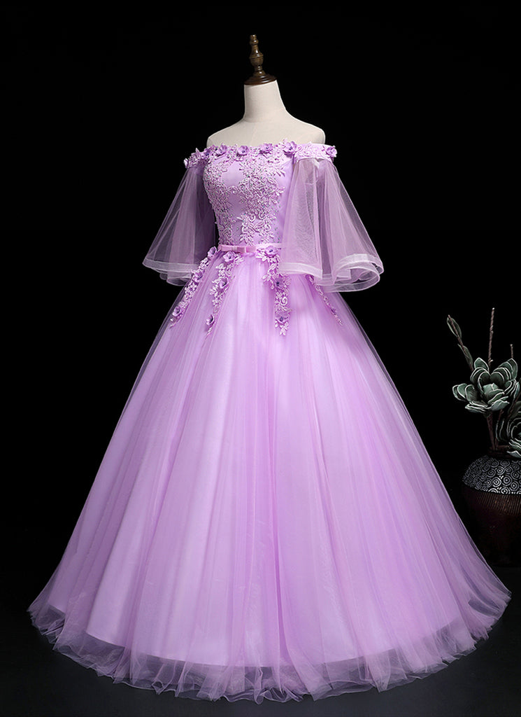 Luxurious Lavender Off The Shoulder Ball Gown,Sweet 16 Dress,Princess Dress Y7182