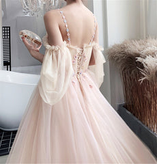 Cute Pink  Spaghetti Strap Bridesmaid Dress Prom Dress, Dreamy A-Line Graduation Dress