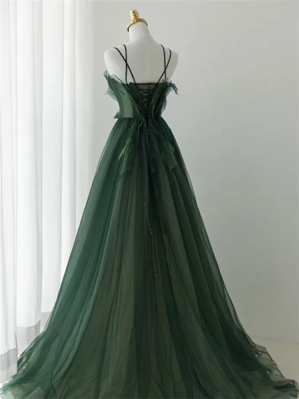 dark green beaded dress Dark Green Beaded Mermaid Fit Floor length Prom Dresses
