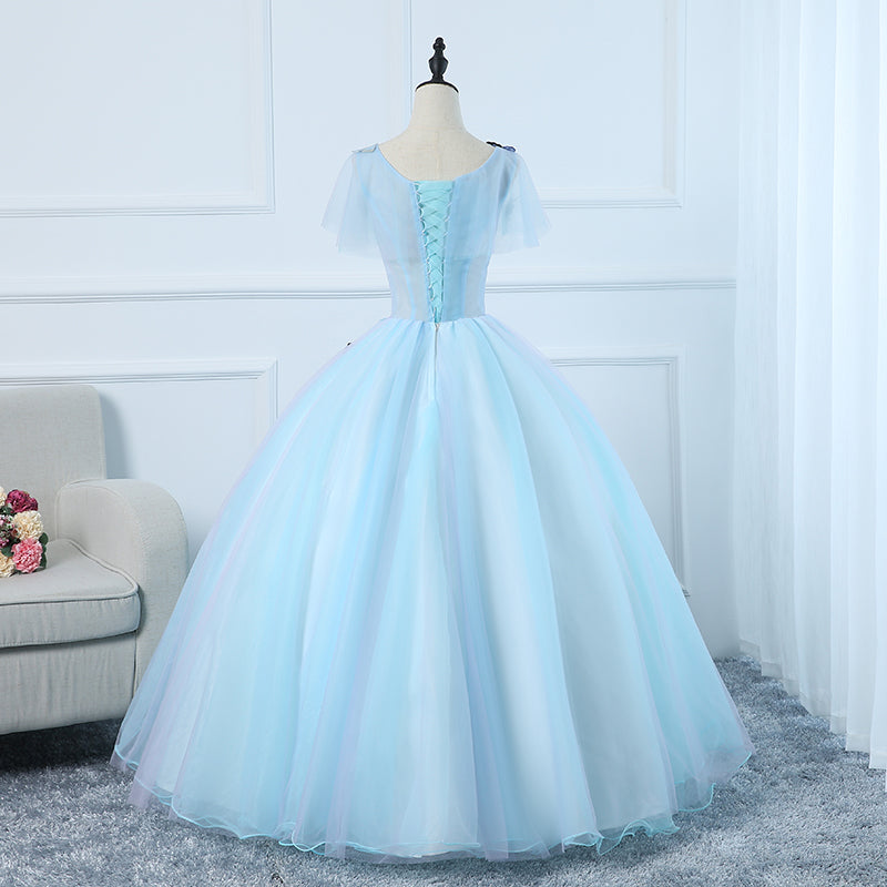 Beautiful Light Blue Tulle Long Prom Dress, Ball Gown Blue Sweet 16 Dr Cutedressy Beautiful Light Blue Tulle Long Prom Dress, Ball Gown Blue Sweet 16 Dr Cutedressy