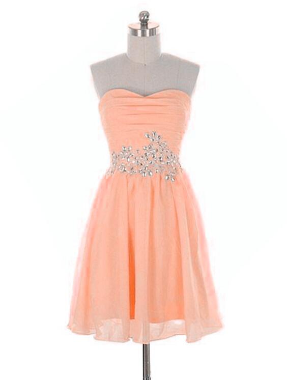 Lovely Short Prom Dress with Beaded, Simple Cute Homecoming Dresses, Short Party Dresses