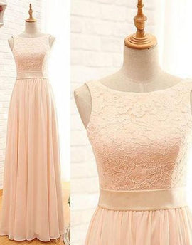 Beautiful Chiffon and Lace Bridesmaid Dress, Long Prom Gown