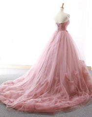 Dark Pink Sweetheart Gorgeous Formal Gown, Pink Tulle Party Dresses, Prom Dresses