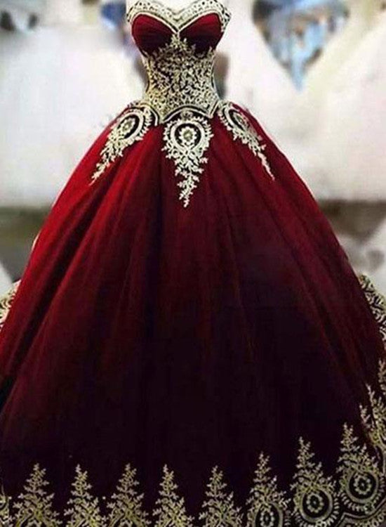 Glam Burgundy Tulle Prom Gowns, Vintage Style Party Dresses, Sweet 16 Formal Gowns
