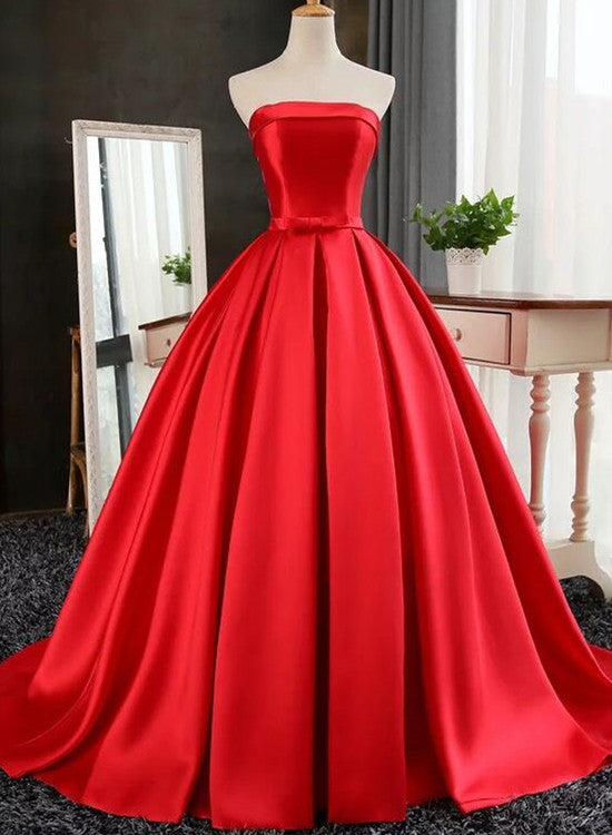 Red Gorgeous Floor Length Gowns, Prom Dresses , Red Handmade High Quality Formal Dresses
