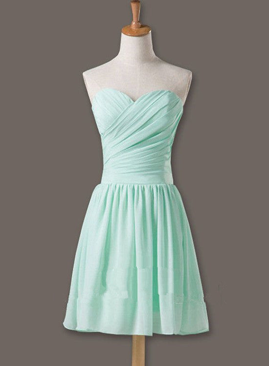 Mint Green Simple Short Bridesmaid Dress, Bridesmaid Dresses , Short Prom Dress