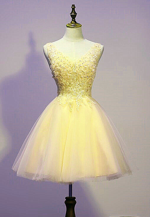 lovely yellow tulle party dress