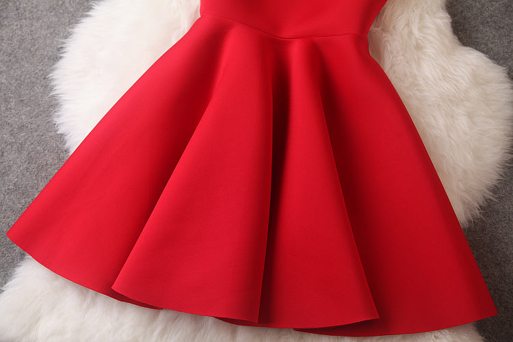 Red Gorgeous Short Sleeveless Women Dress with Sequins, Cute Women Dresses