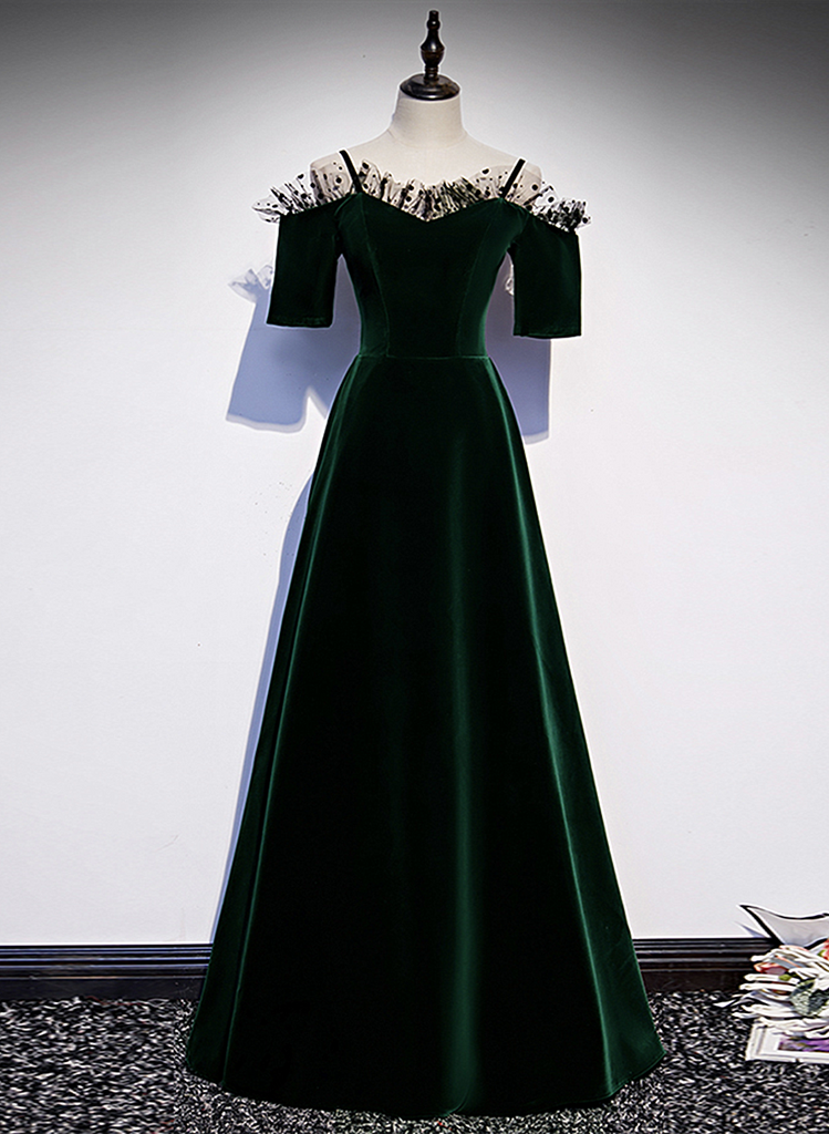 A-Line Sweetheart Spaghetti Straps Prom Dress/Evening Dress in Silk-like Satin with Sweep Train and Ruched Detailing Simple gentle atmospheric and unique design