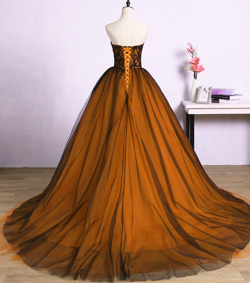 Beautiful Tulle A-Line Ball Gown Sweet 16 Party Dress, Long Prom Dress