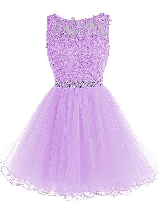purple short prom dress