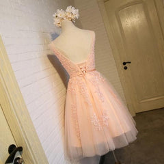 Adorable Pearl Pink Short Homecoming Dresses, Lovely Handmade Formal Dress, Prom Dress