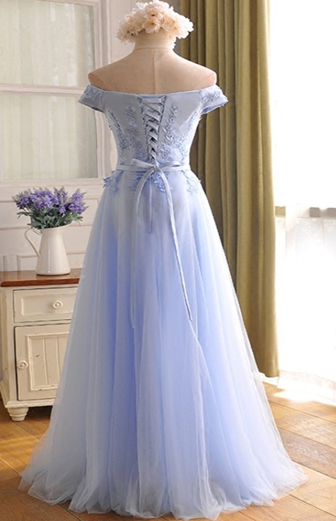 Light Blue Simple Bridesmaid Dresses, Beautiful Party Dresses