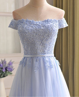 Light Blue Simple Bridesmaid Dresses, Beautiful Party Dresses