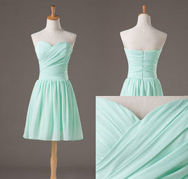 Mint Green Simple Short Bridesmaid Dress, Bridesmaid Dresses , Short Prom Dress