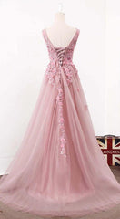 Pink Tulle Long Simple  Formal Dress, Light Pink Gowns, Junior Prom Dress