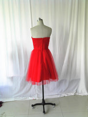 Beautiful Red Tulle Simple Homecoming Dress, Red Party Dress