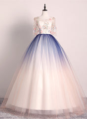 Beautiful Gradient Ball Gown Long Party Dress, Gradient Formal Dress