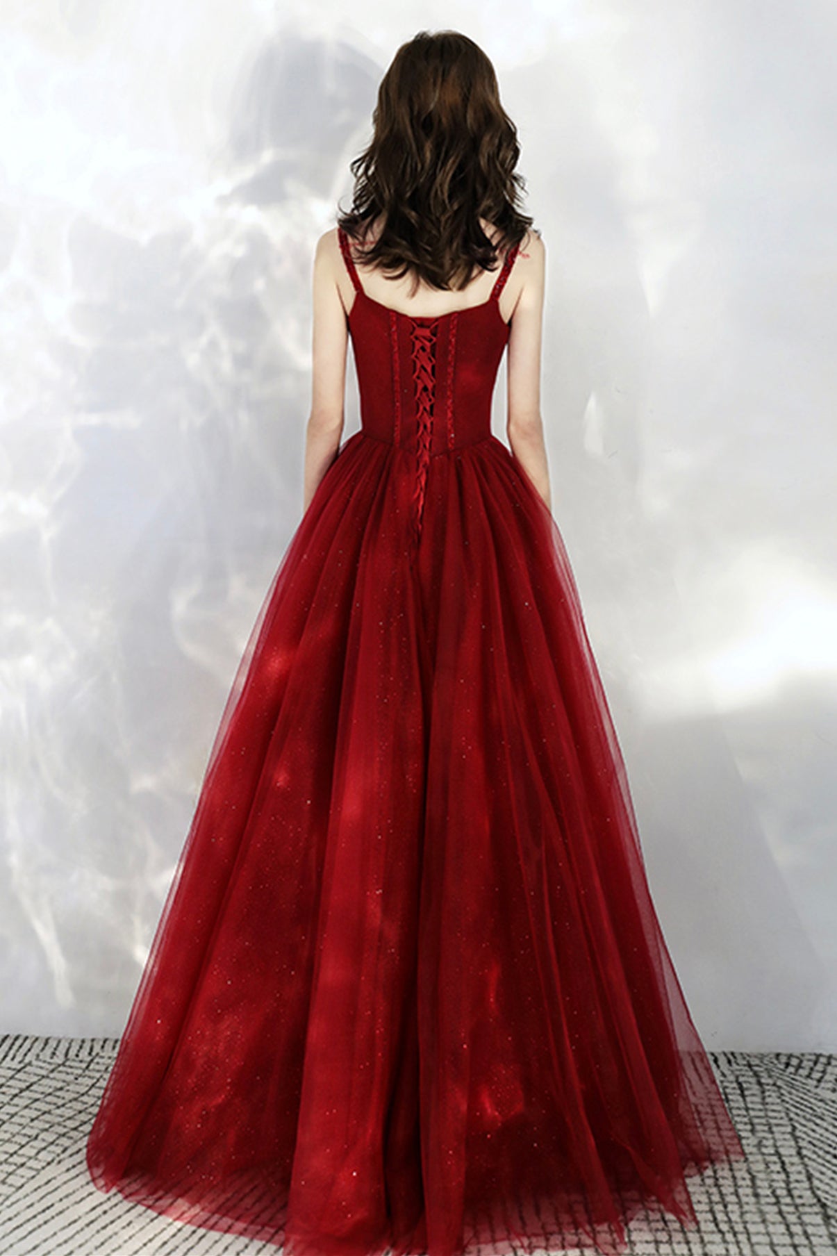 Beautiful Wine Red Tulle Off Shoulder Prom Dress, Dark Red Party Dress Cutedressy Beautiful Wine Red Tulle Off Shoulder Prom Dress, Dark Red Party Dress Cutedressy