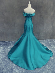 Beautiful Satin Mermaid  Prom Dress, Off the Shoulder Long Party Dress