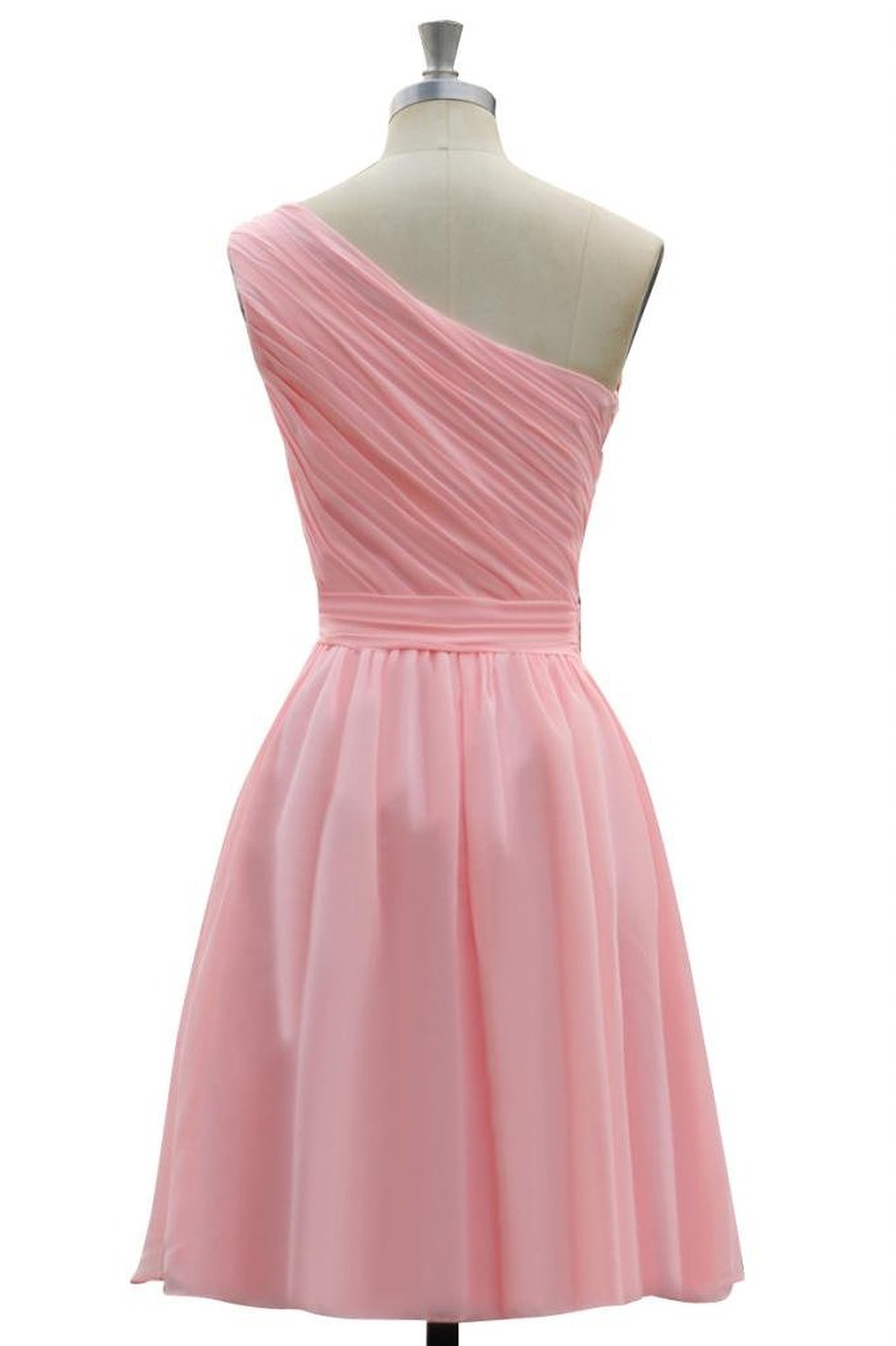 Lovely Simple Short Chiffon One Shoulder Bridesmaid Dress, Cute Party Dress