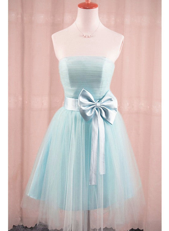 light blue tulle homecoming dress