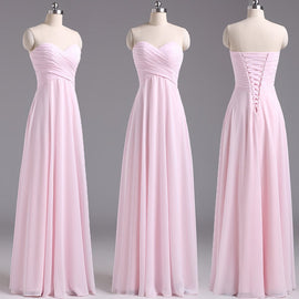 Pink Bridesmaid Dresses, Lovely Bridesmaid Dresses, Long Formal Gowns