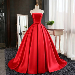 Red Gorgeous Floor Length Gowns, Prom Dresses , Red Handmade High Quality Formal Dresses
