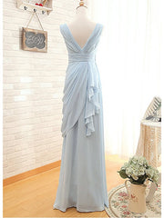 Beautiful Light Blue Bridesmaid Dresses, Chiffon Wedding Party Dresses, Prom Dresses