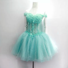 Beautiful Mint Green Tulle Sweetheart Short Prom Dress, Party Dress