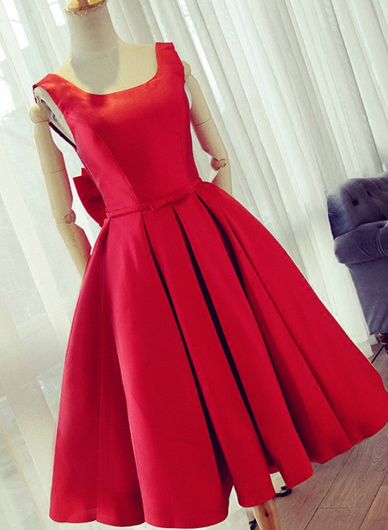 Beautiful Satin Red Party Dress, Short Homecoming Formal Dress, Prom D Cutedressy Beautiful Satin Red Party Dress, Short Homecoming Formal Dress, Prom D Cutedressy